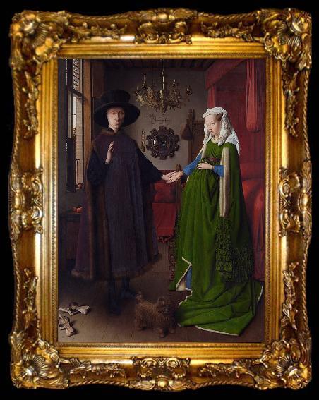 framed  Jan Van Eyck Giovanni Arnolfini and His wife Giovanna Cenami (mk08), ta009-2